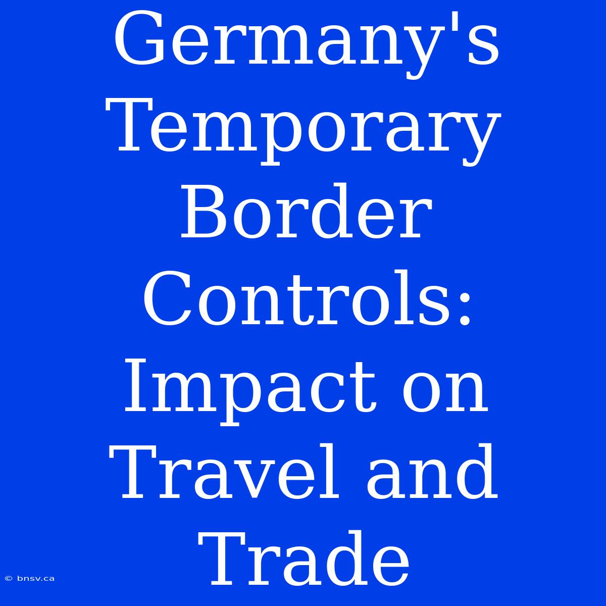 Germany's Temporary Border Controls: Impact On Travel And Trade