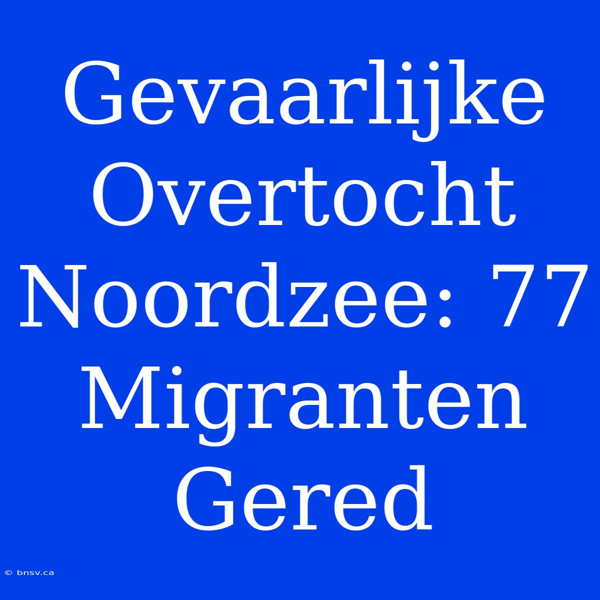 Gevaarlijke Overtocht Noordzee: 77 Migranten Gered