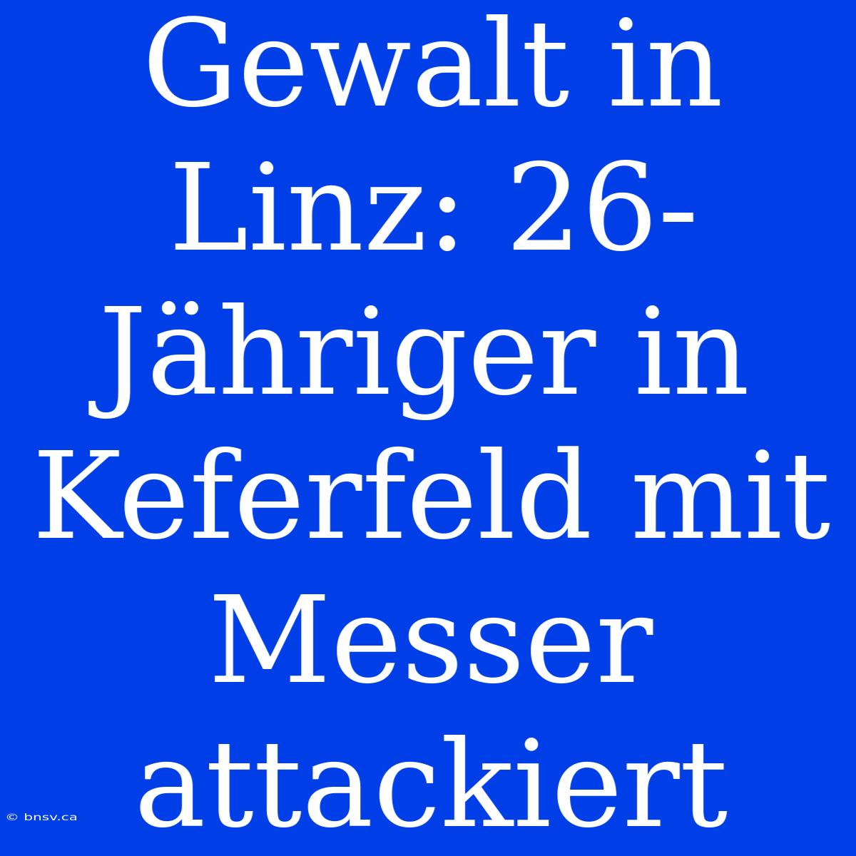 Gewalt In Linz: 26-Jähriger In Keferfeld Mit Messer Attackiert