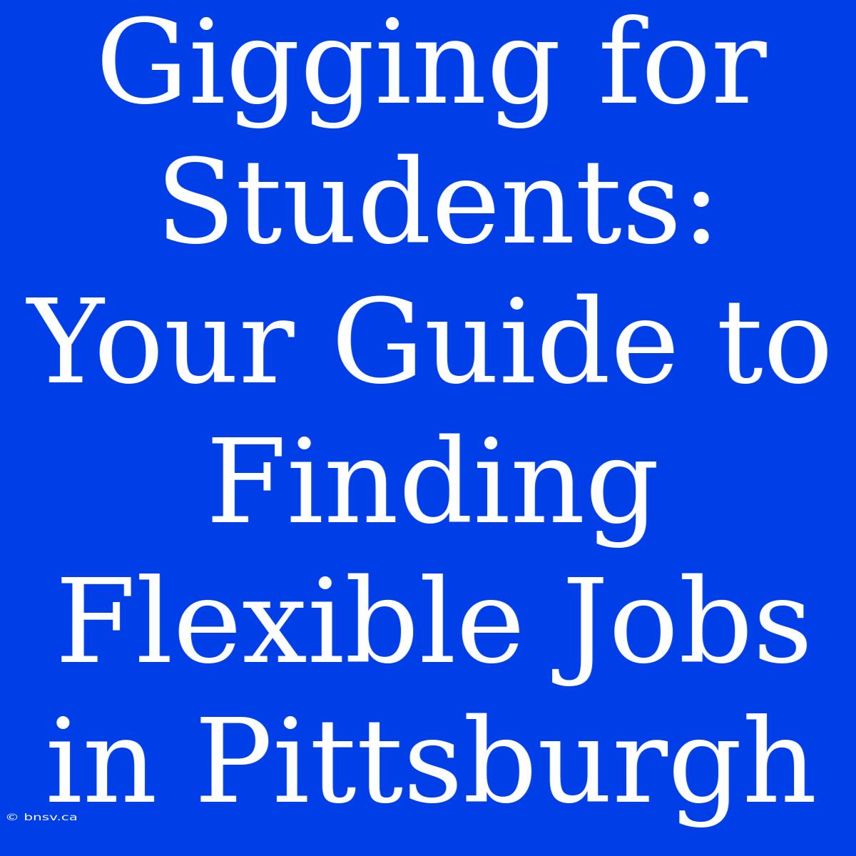 Gigging For Students: Your Guide To Finding Flexible Jobs In Pittsburgh