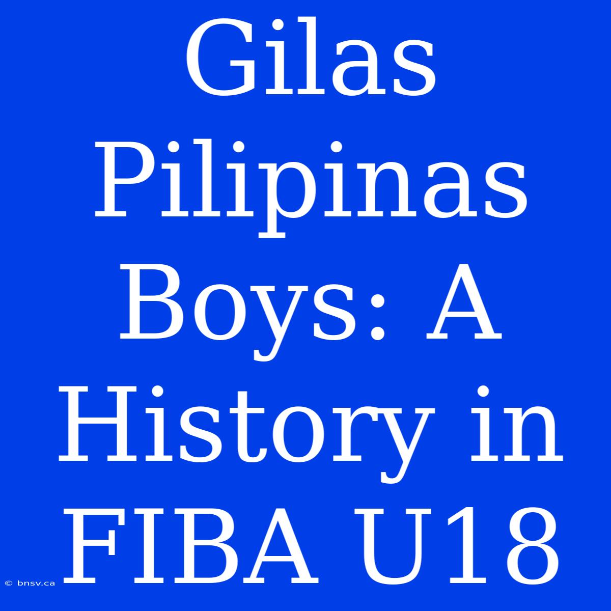 Gilas Pilipinas Boys: A History In FIBA U18