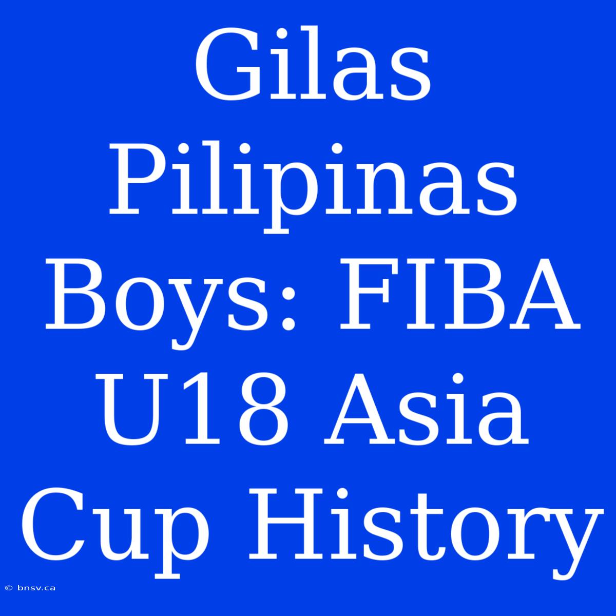 Gilas Pilipinas Boys: FIBA U18 Asia Cup History