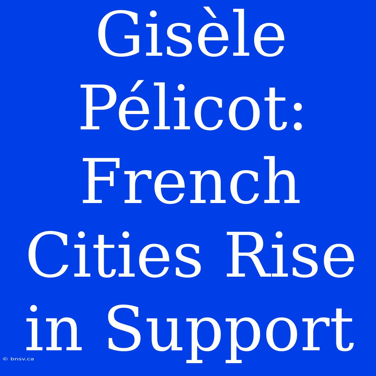 Gisèle Pélicot: French Cities Rise In Support