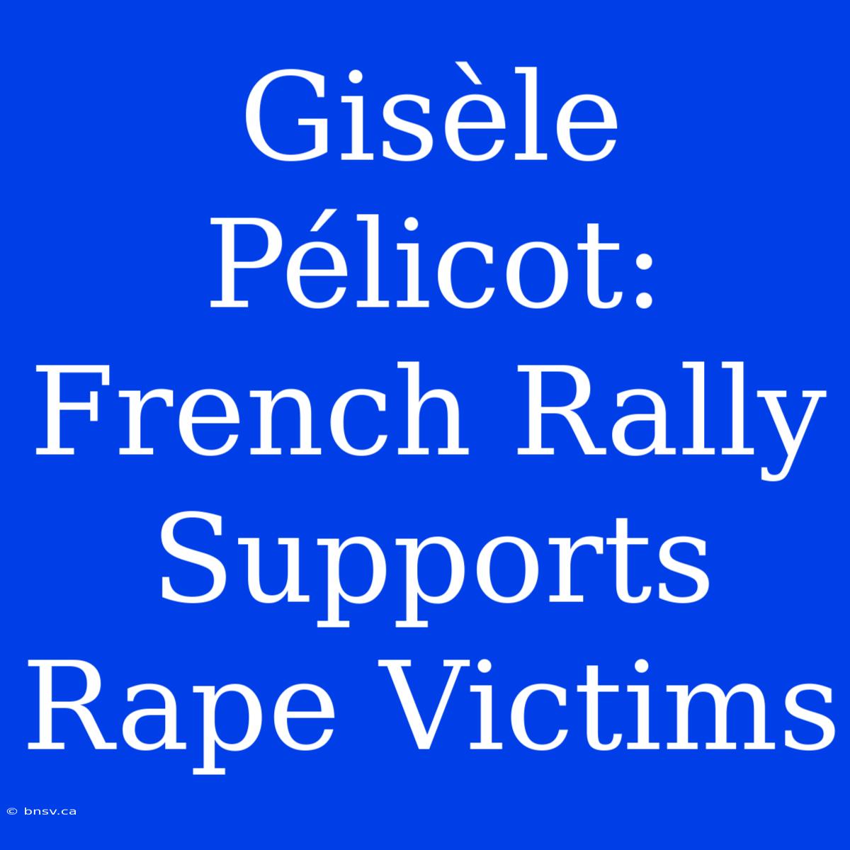 Gisèle Pélicot: French Rally Supports Rape Victims