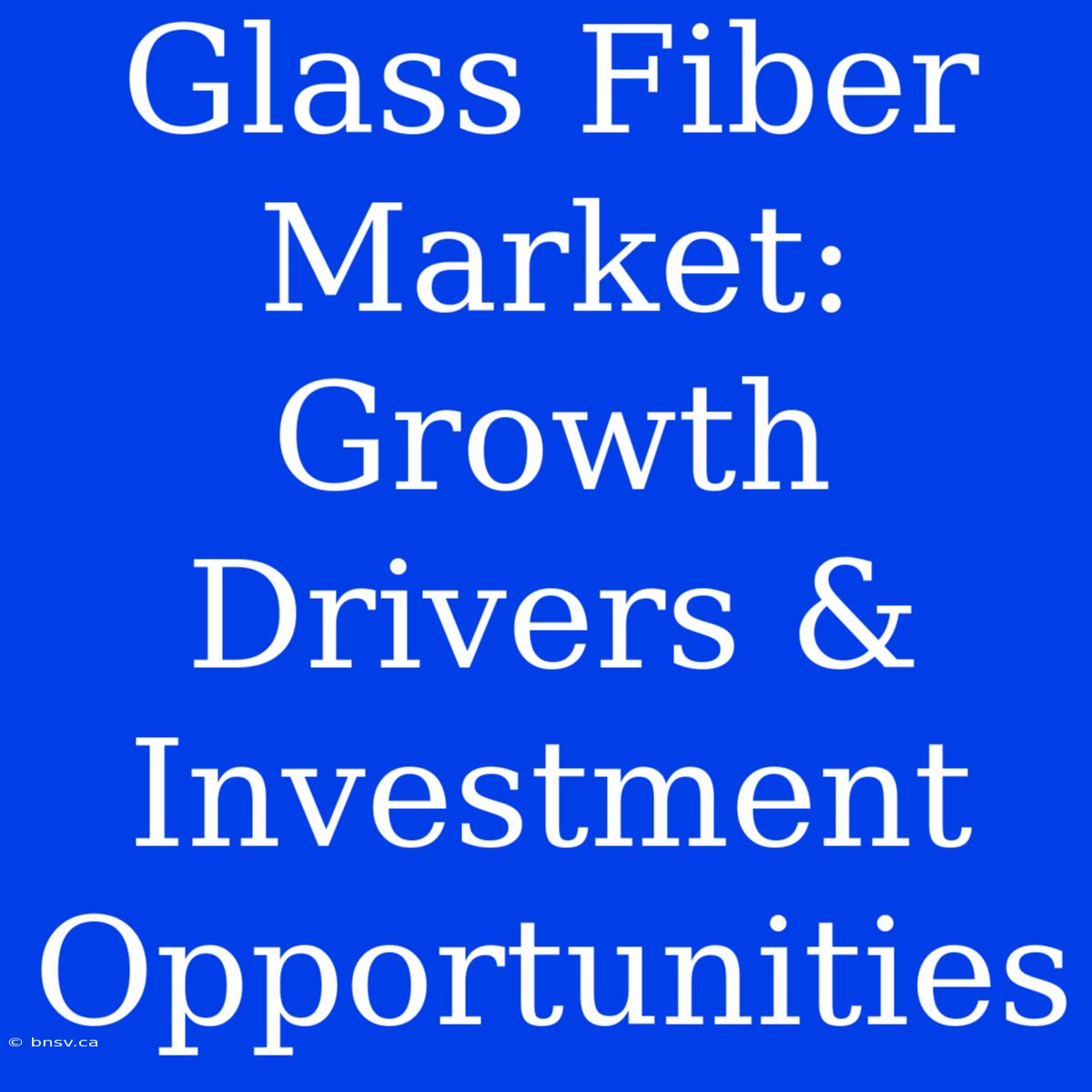 Glass Fiber Market:  Growth Drivers & Investment Opportunities