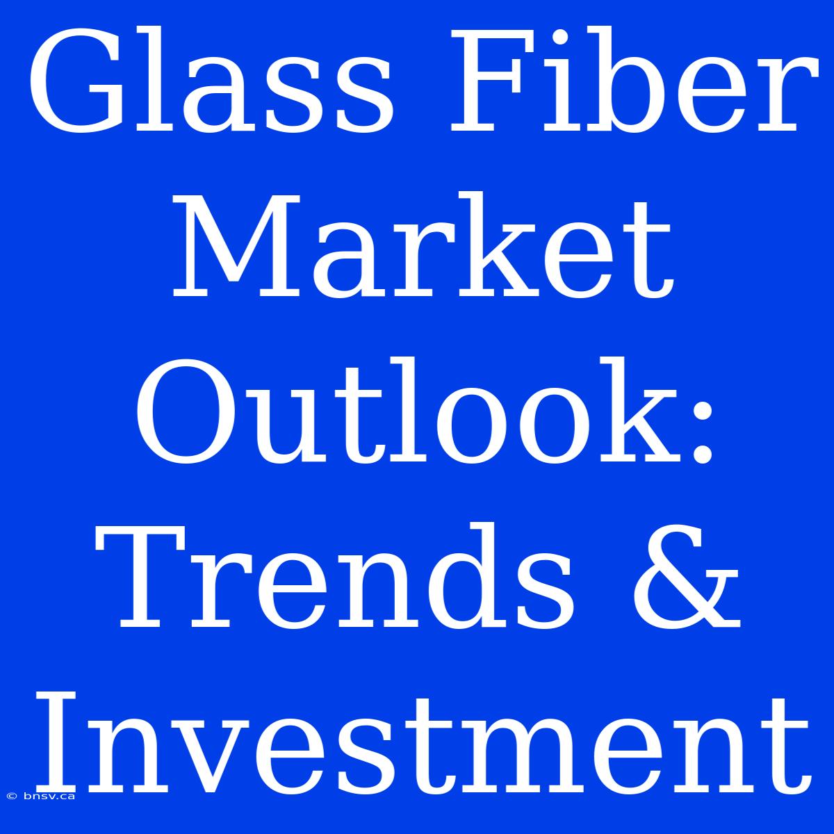 Glass Fiber Market Outlook: Trends & Investment