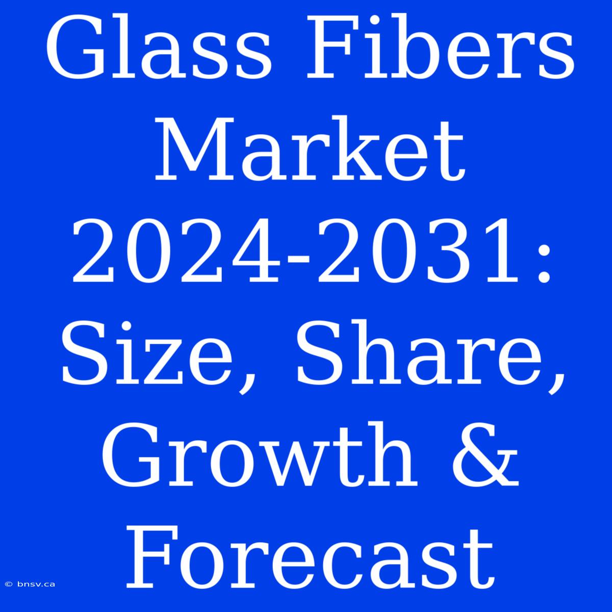 Glass Fibers Market 2024-2031: Size, Share, Growth & Forecast