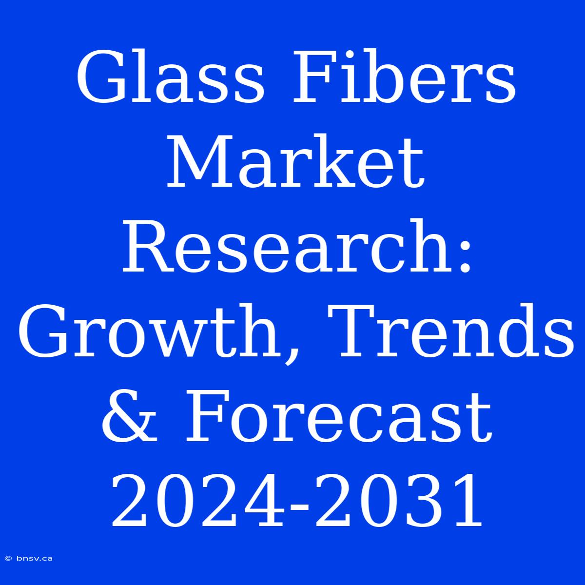 Glass Fibers Market Research: Growth, Trends & Forecast 2024-2031