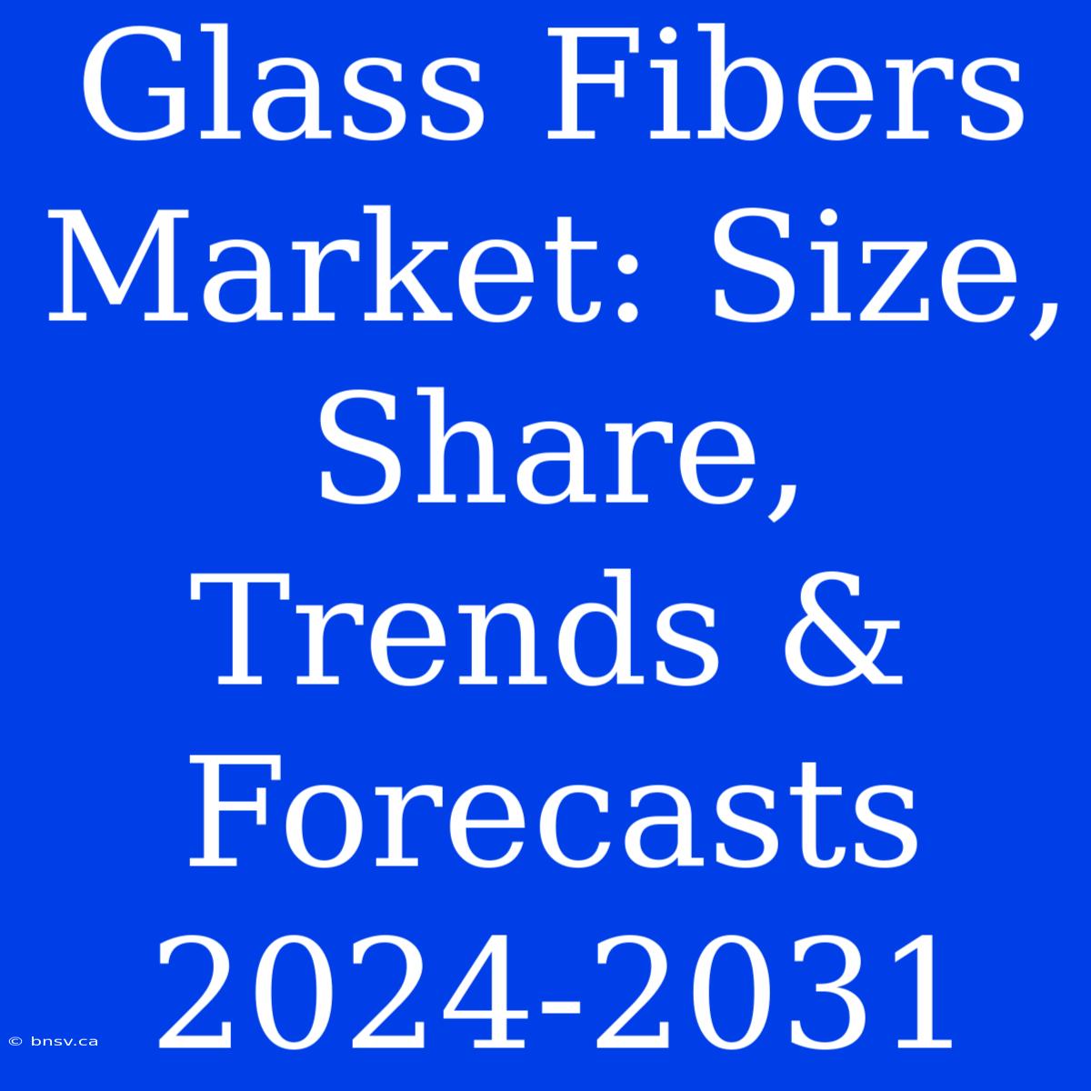 Glass Fibers Market: Size, Share, Trends & Forecasts 2024-2031