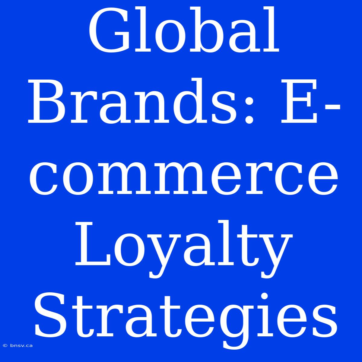 Global Brands: E-commerce Loyalty Strategies