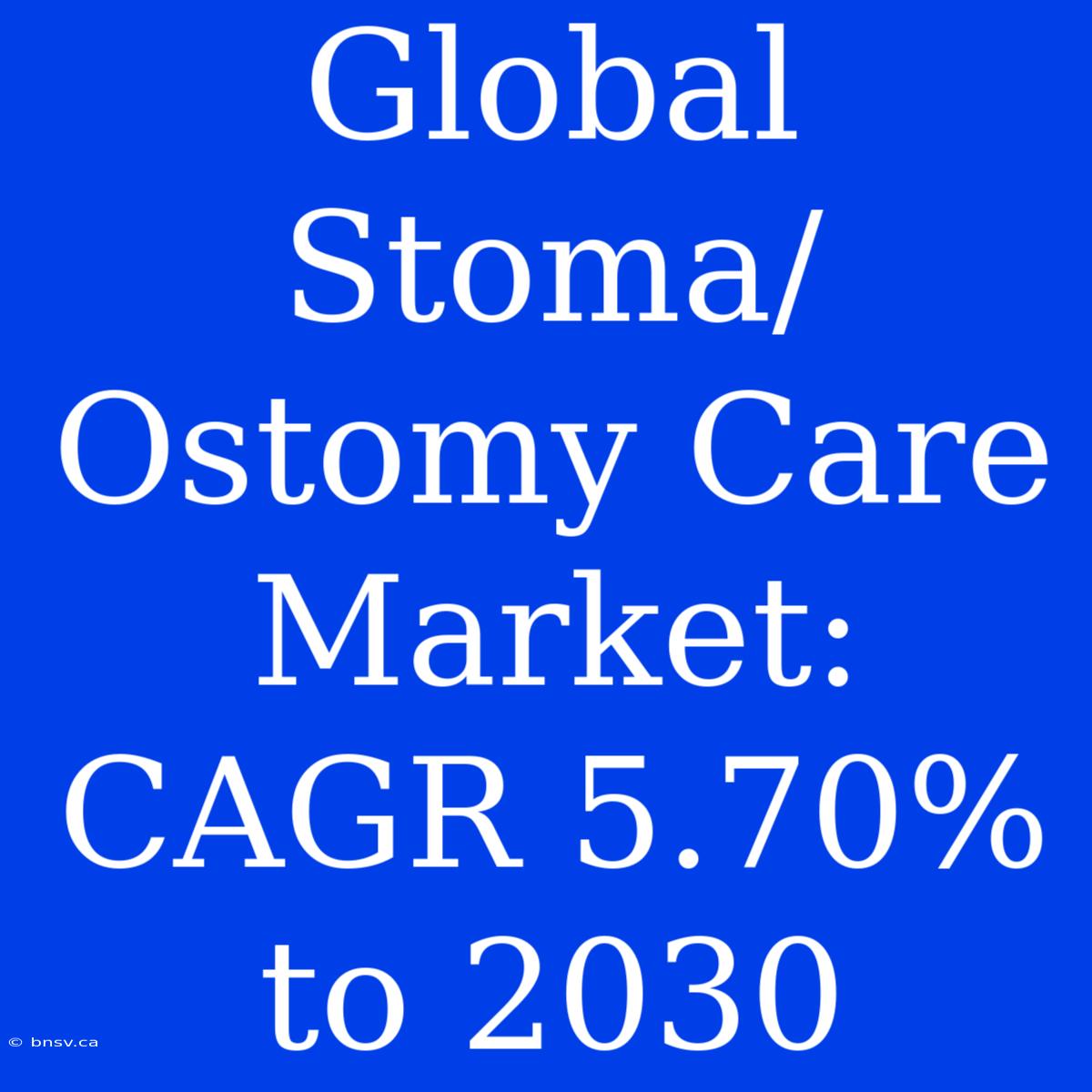 Global Stoma/Ostomy Care Market: CAGR 5.70% To 2030