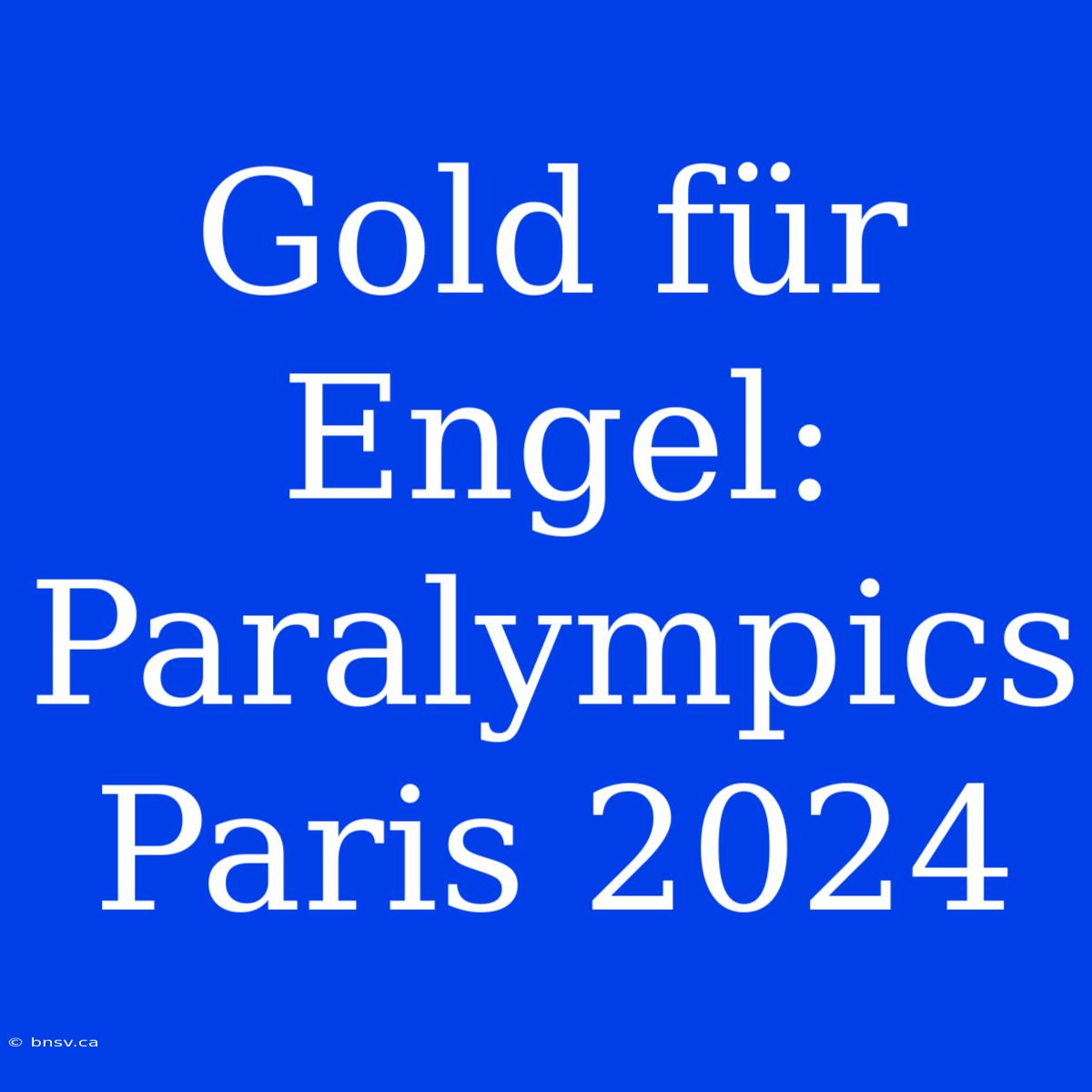 Gold Für Engel: Paralympics Paris 2024