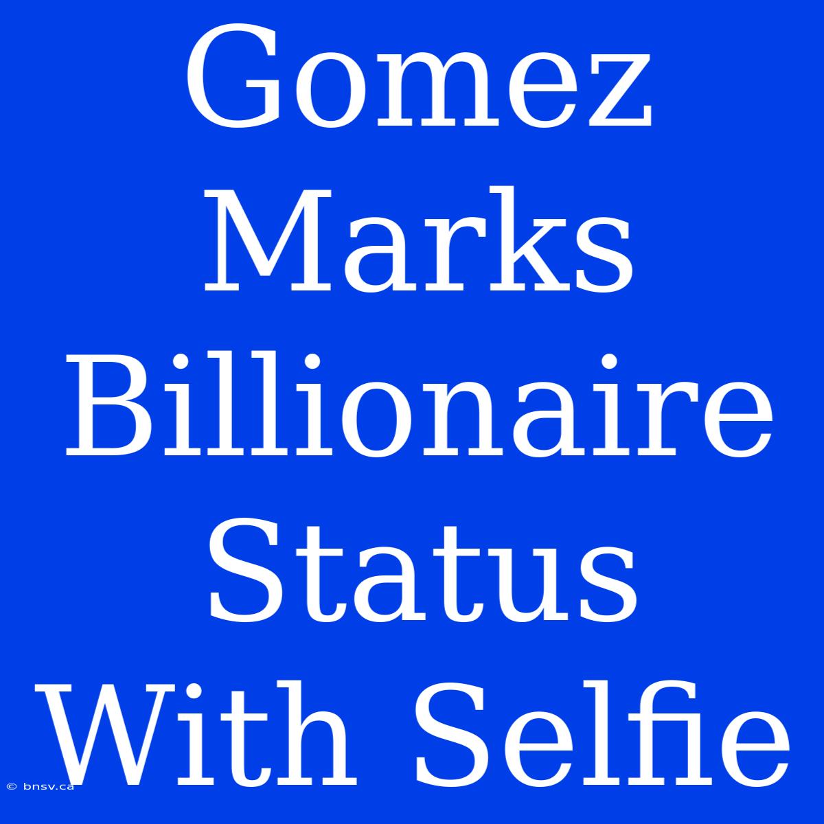 Gomez Marks Billionaire Status With Selfie