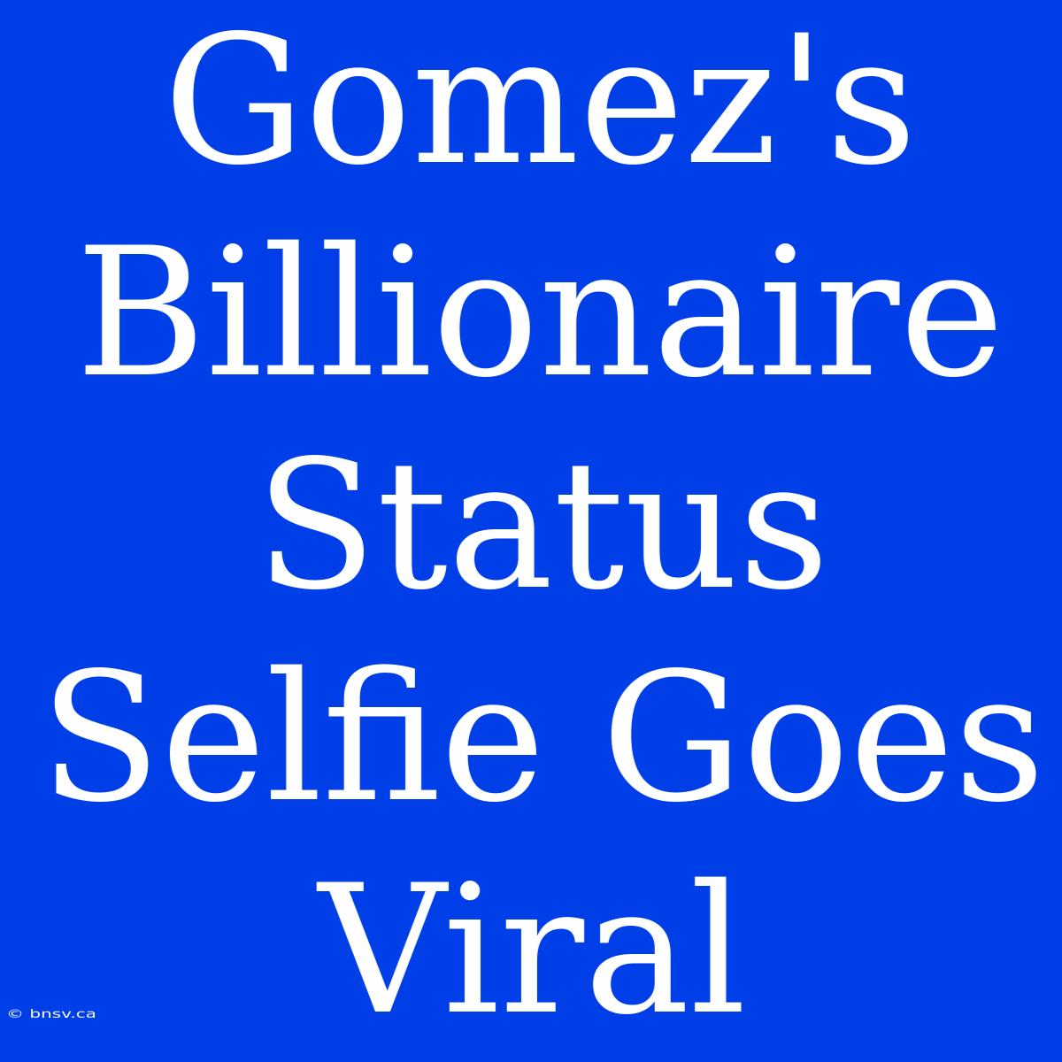 Gomez's Billionaire Status Selfie Goes Viral