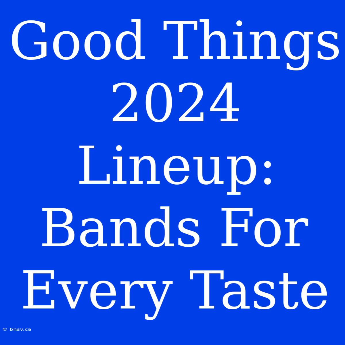 Good Things 2024 Lineup: Bands For Every Taste