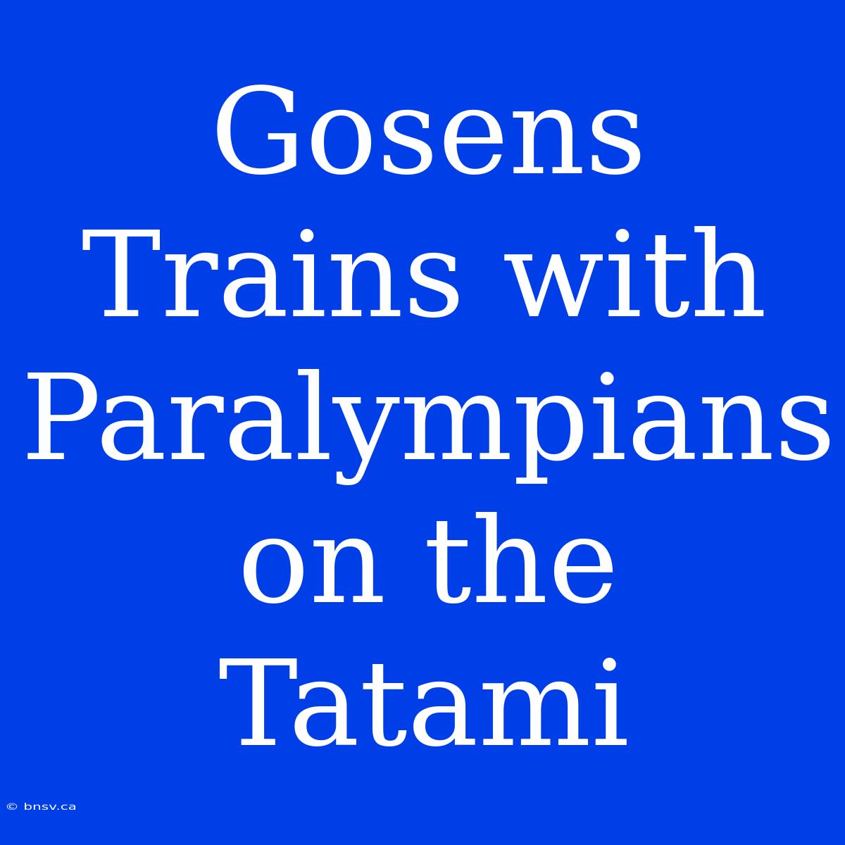 Gosens Trains With Paralympians On The Tatami