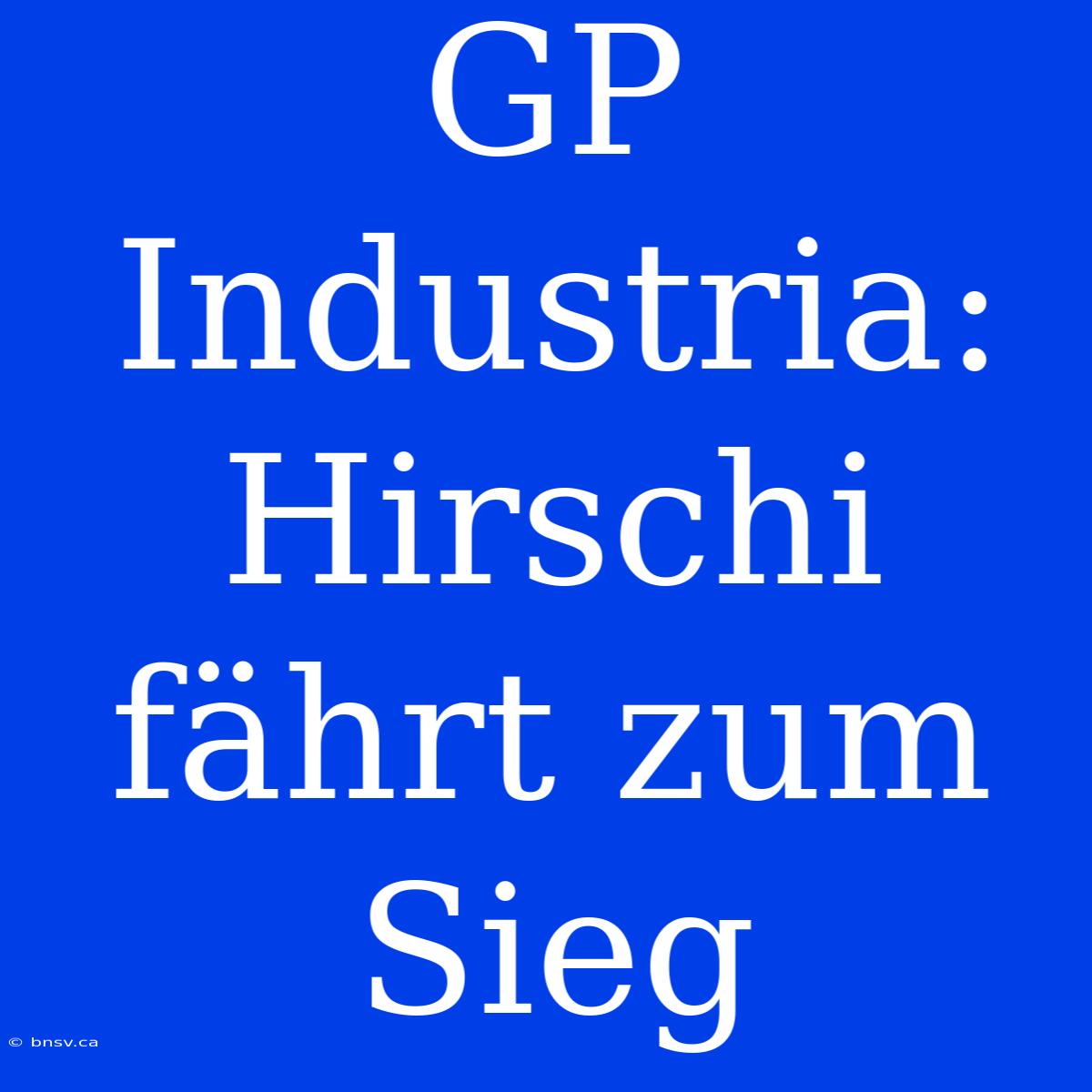 GP Industria: Hirschi Fährt Zum Sieg