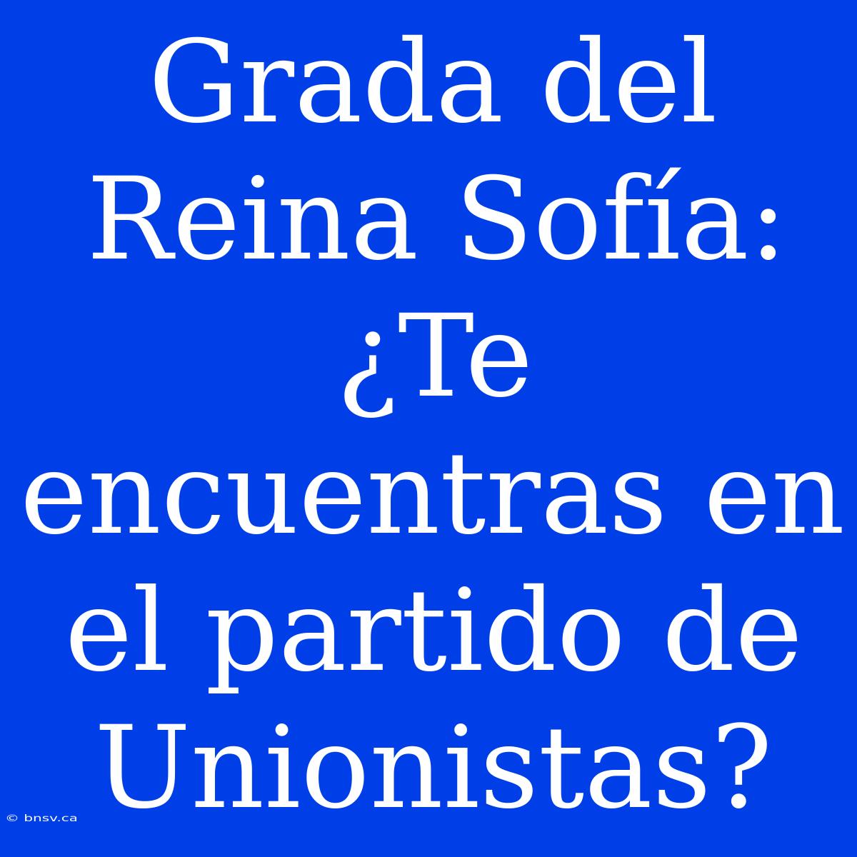 Grada Del Reina Sofía: ¿Te Encuentras En El Partido De Unionistas?