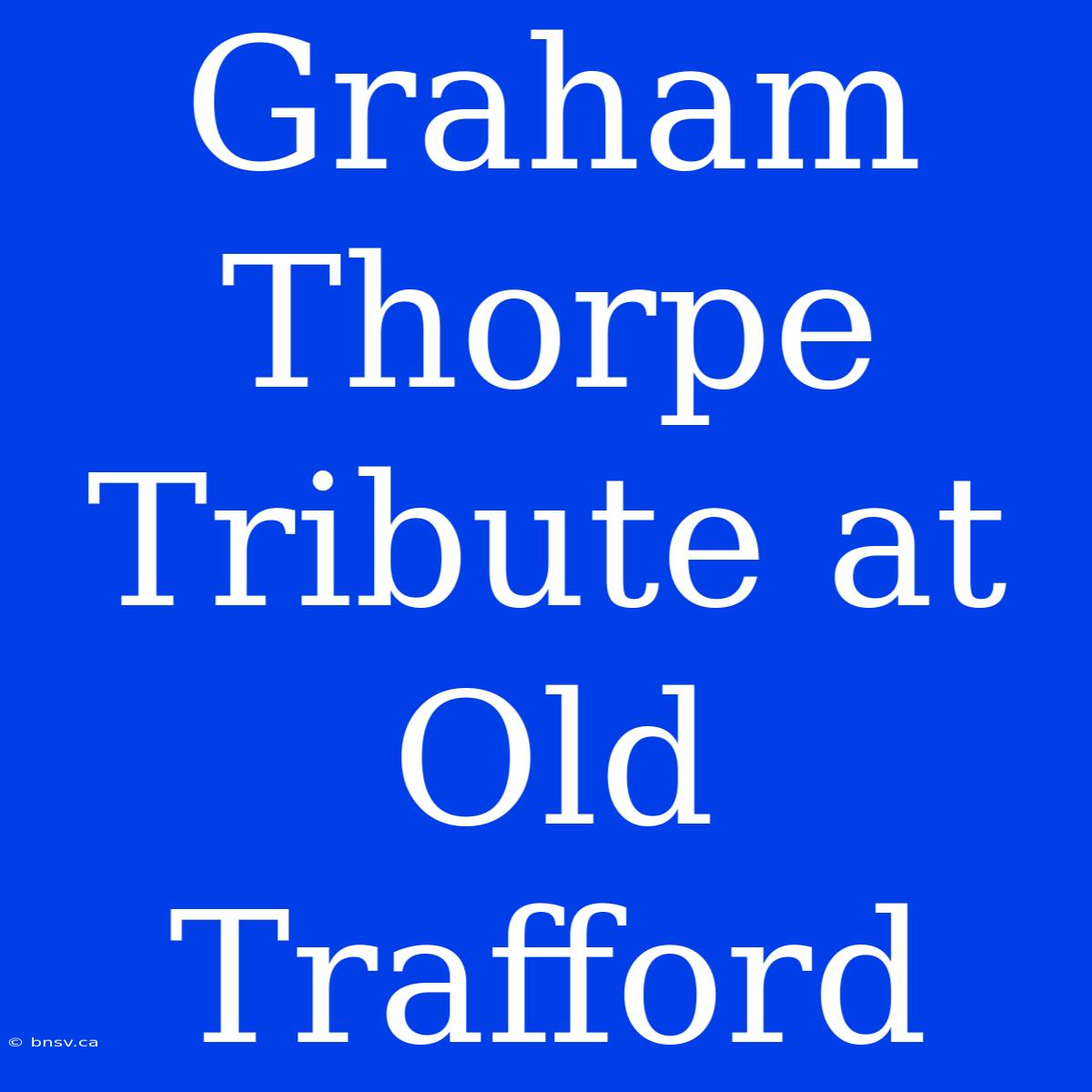 Graham Thorpe Tribute At Old Trafford