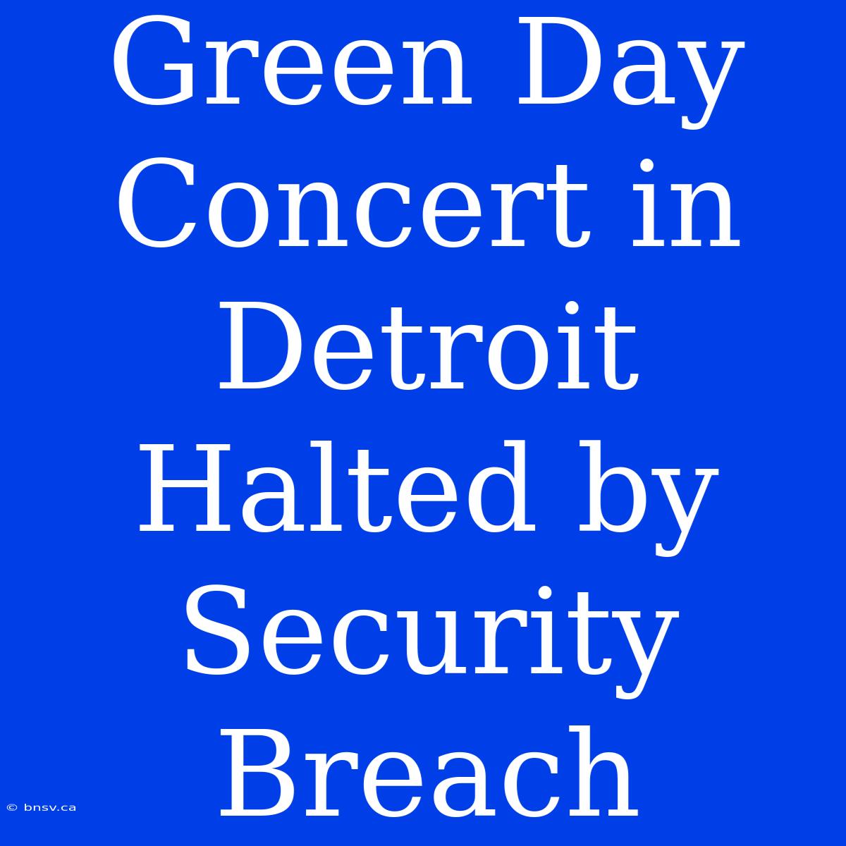 Green Day Concert In Detroit Halted By Security Breach