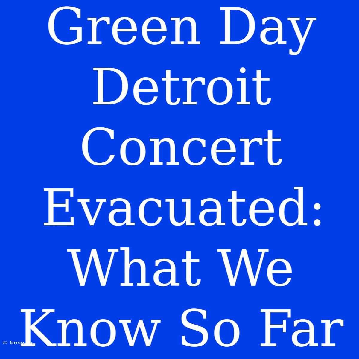 Green Day Detroit Concert Evacuated: What We Know So Far