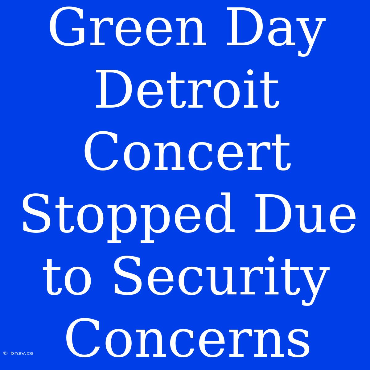 Green Day Detroit Concert Stopped Due To Security Concerns