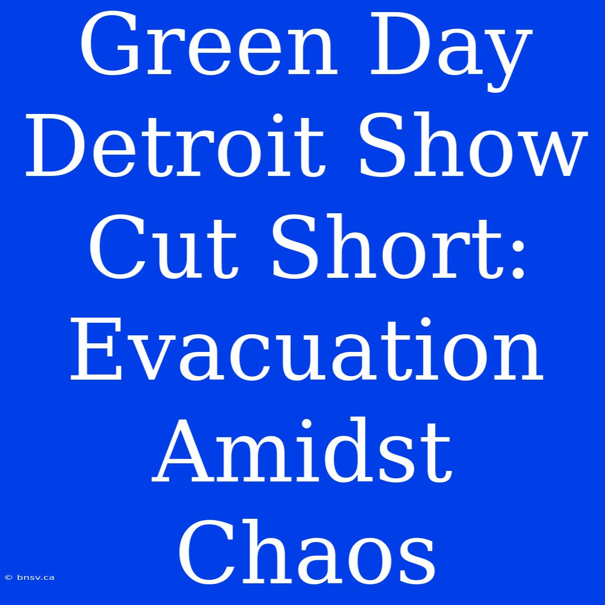 Green Day Detroit Show Cut Short: Evacuation Amidst Chaos