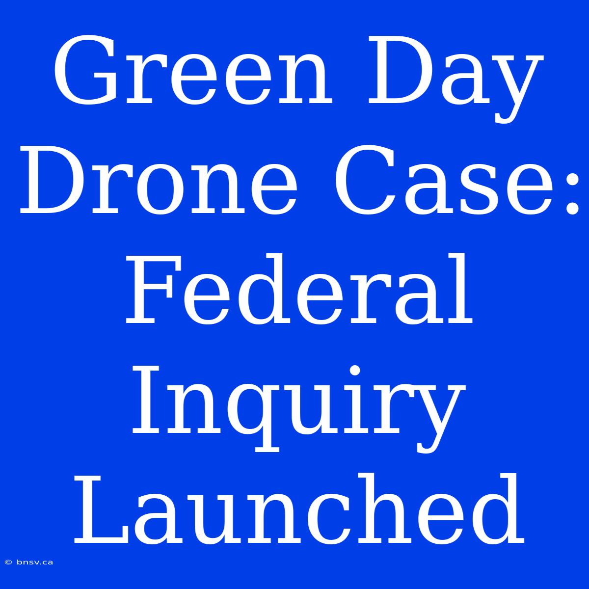 Green Day Drone Case: Federal Inquiry Launched