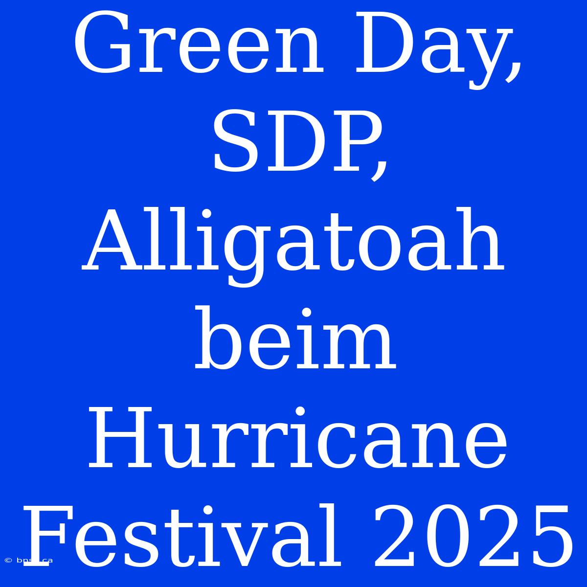 Green Day, SDP, Alligatoah Beim Hurricane Festival 2025