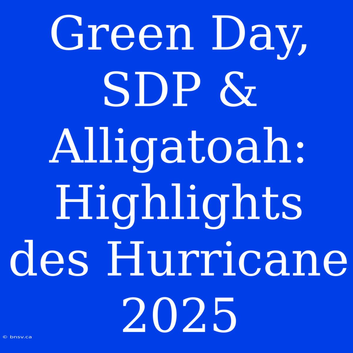 Green Day, SDP & Alligatoah: Highlights Des Hurricane 2025