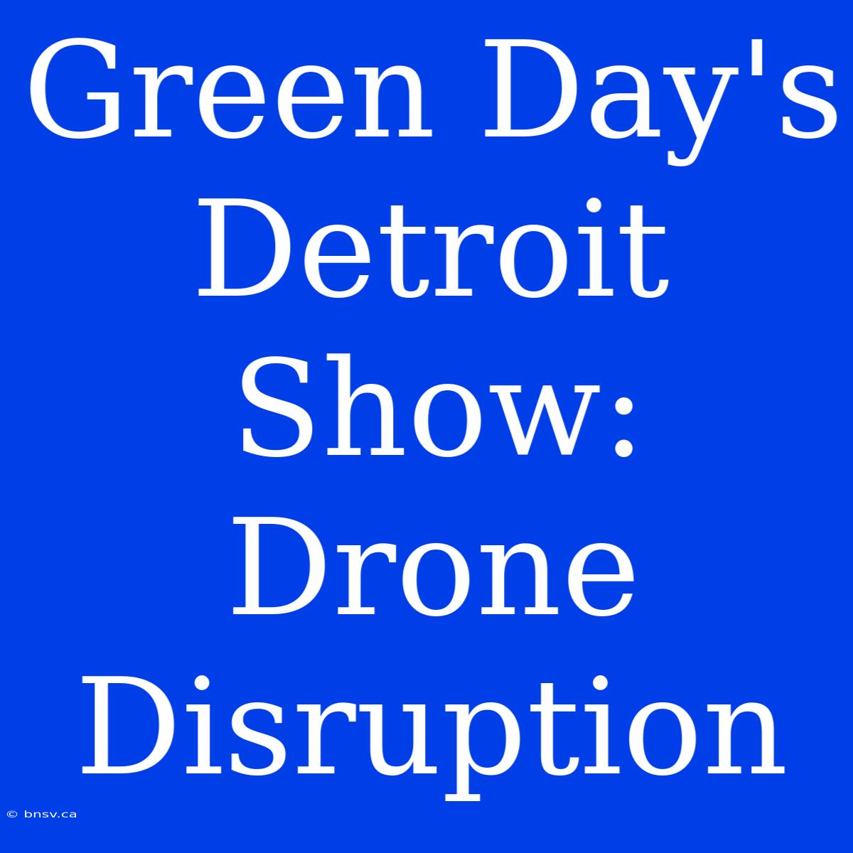 Green Day's Detroit Show: Drone Disruption