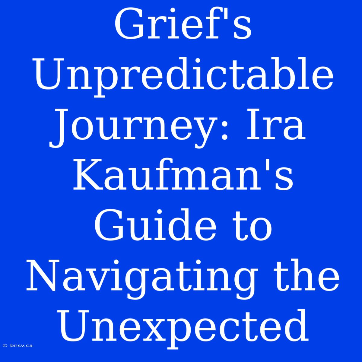 Grief's Unpredictable Journey: Ira Kaufman's Guide To Navigating The Unexpected