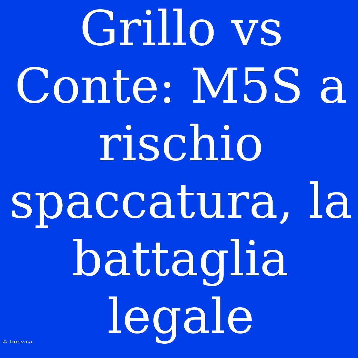 Grillo Vs Conte: M5S A Rischio Spaccatura, La Battaglia Legale