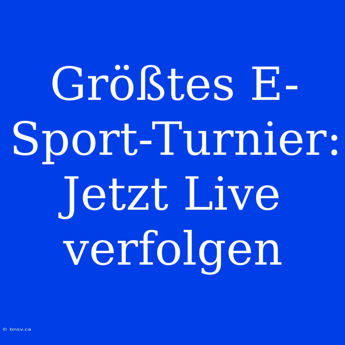 Größtes E-Sport-Turnier: Jetzt Live Verfolgen