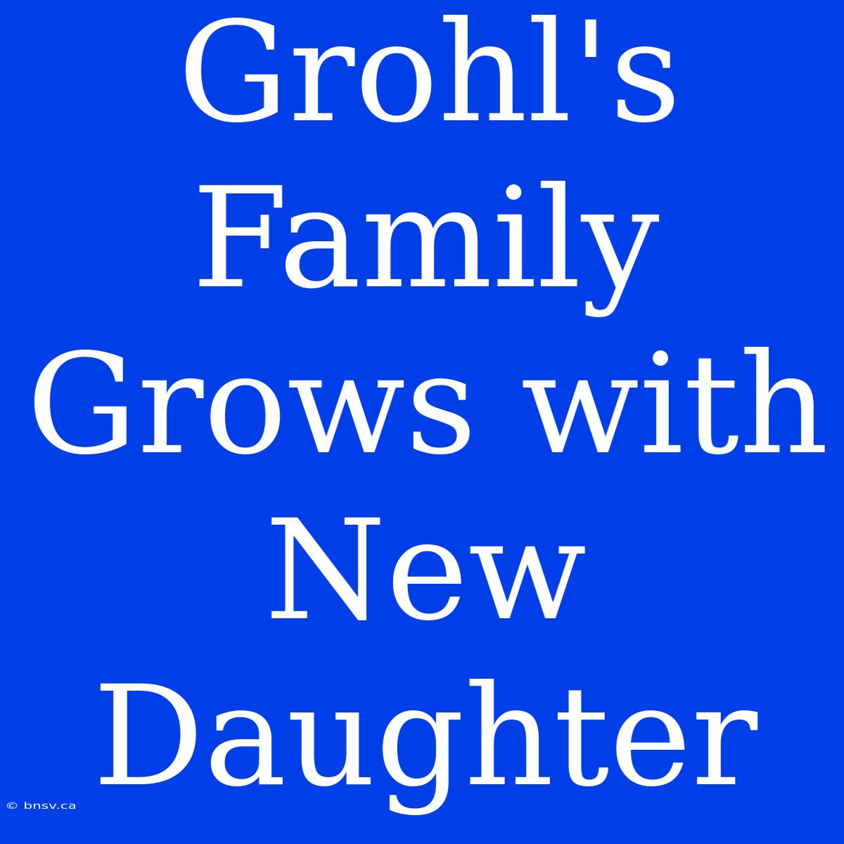 Grohl's Family Grows With New Daughter