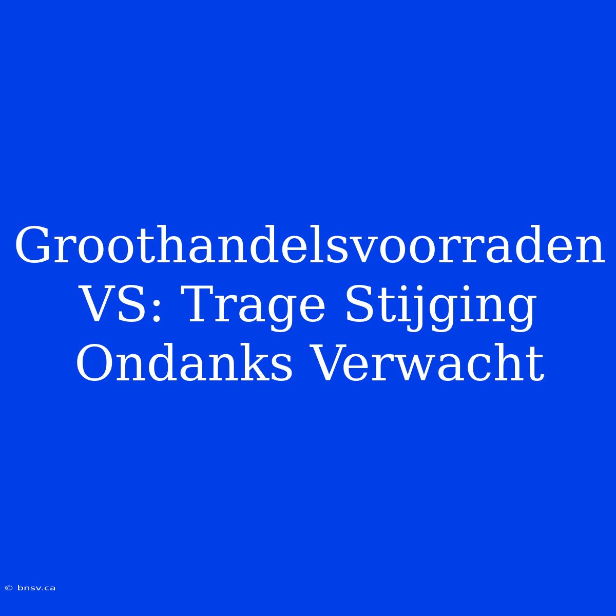 Groothandelsvoorraden VS: Trage Stijging Ondanks Verwacht