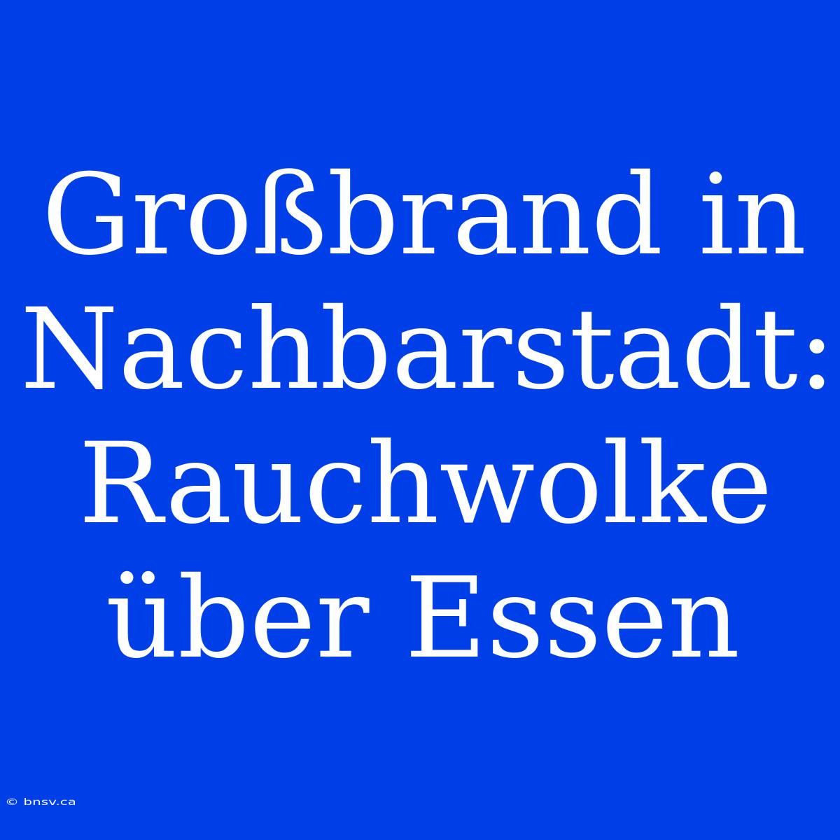 Großbrand In Nachbarstadt: Rauchwolke Über Essen