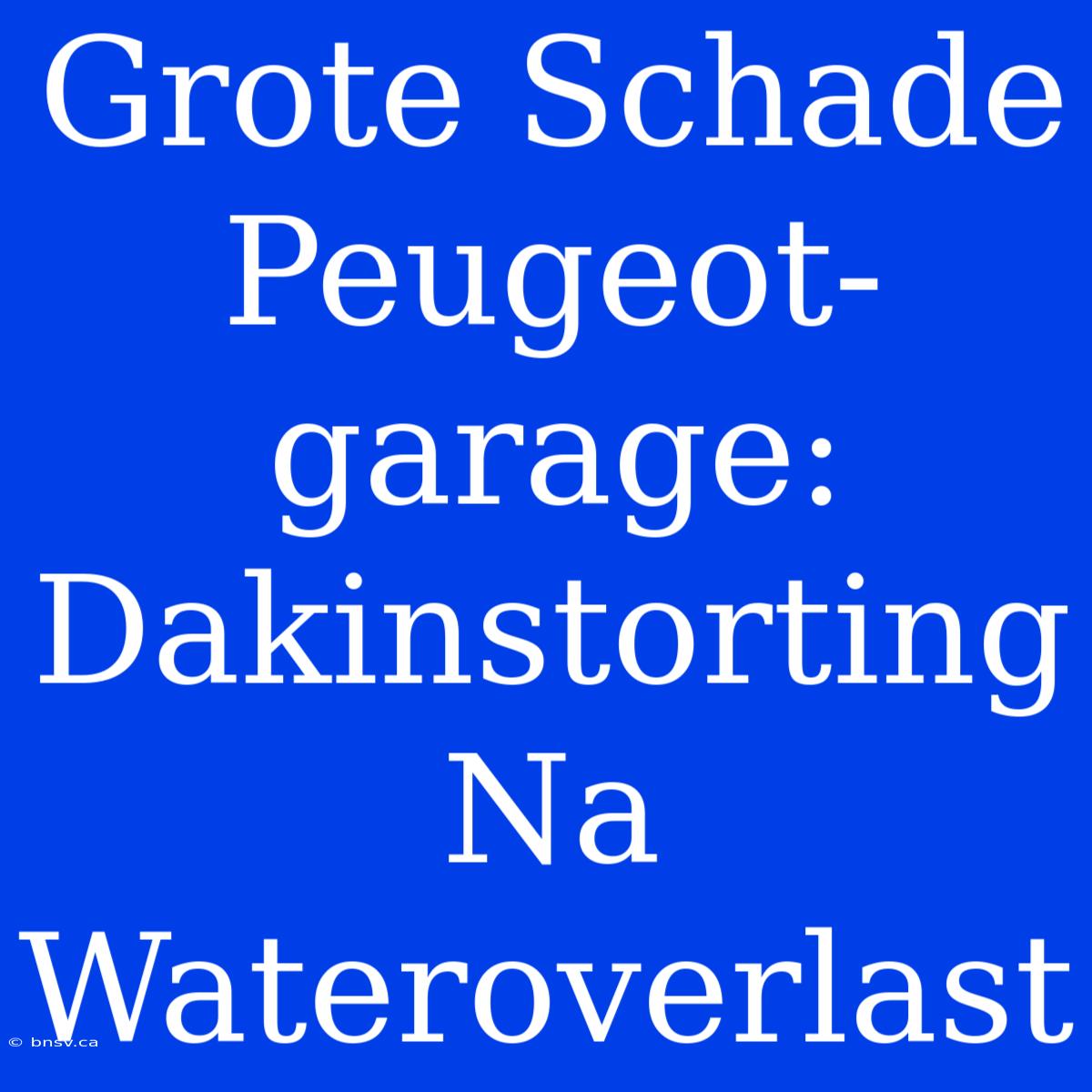 Grote Schade Peugeot-garage: Dakinstorting Na Wateroverlast