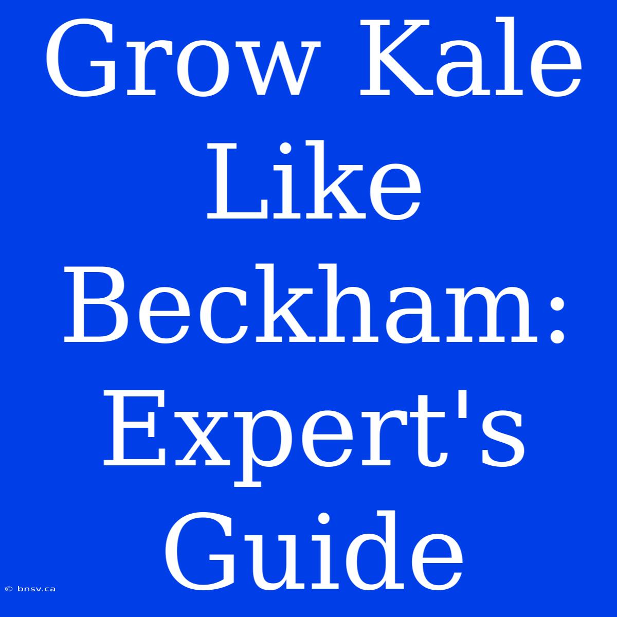 Grow Kale Like Beckham: Expert's Guide