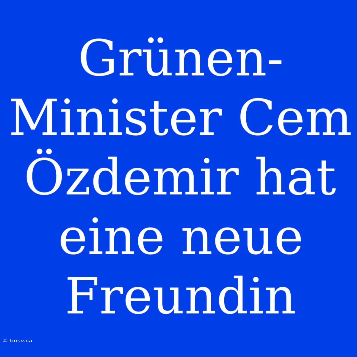 Grünen-Minister Cem Özdemir Hat Eine Neue Freundin