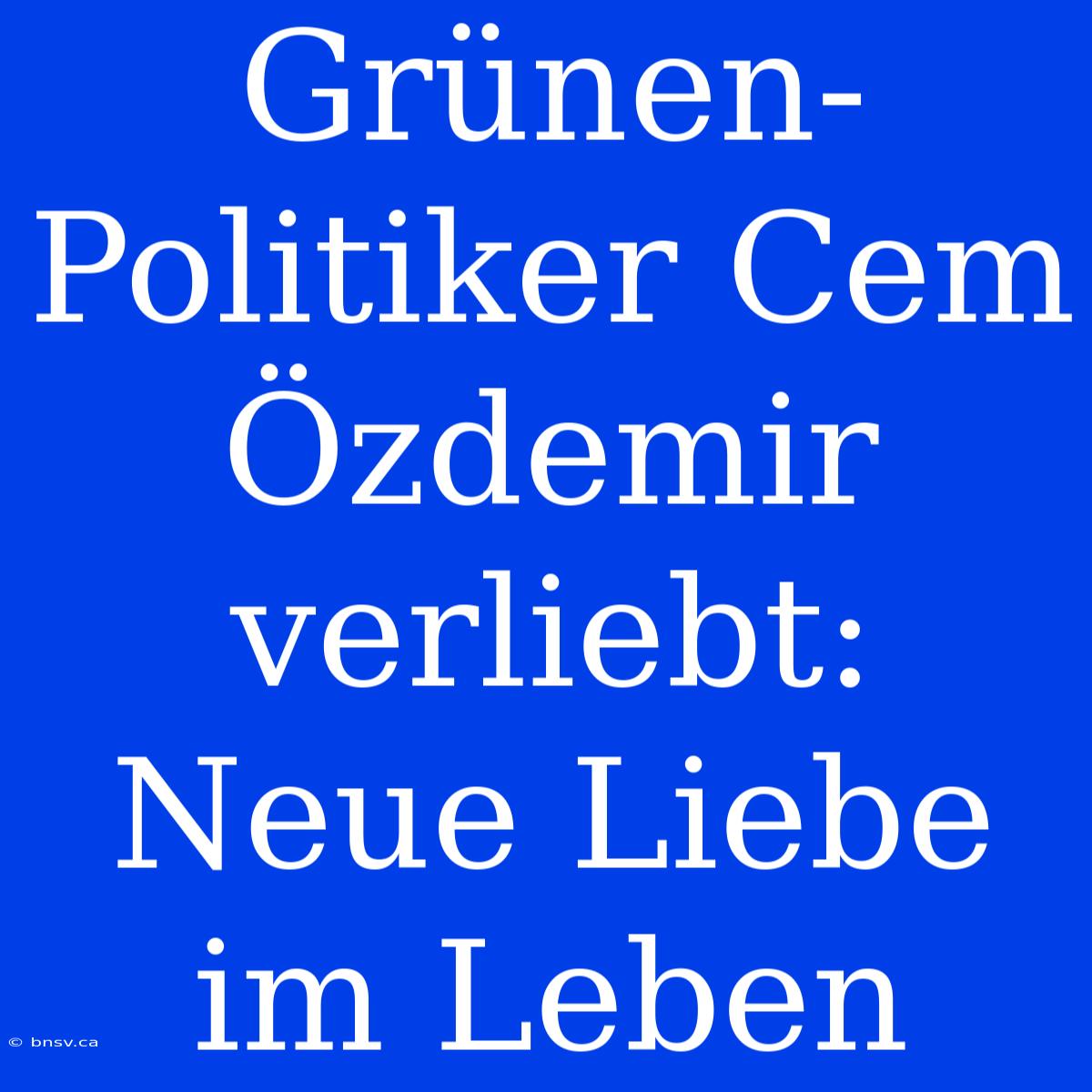 Grünen-Politiker Cem Özdemir Verliebt: Neue Liebe Im Leben