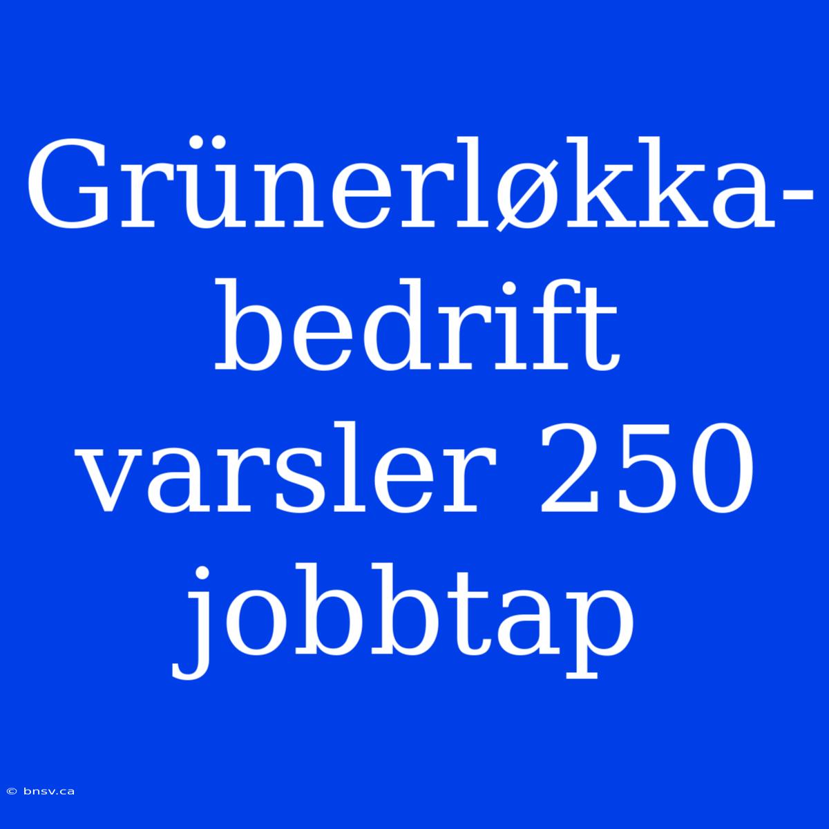 Grünerløkka-bedrift Varsler 250 Jobbtap