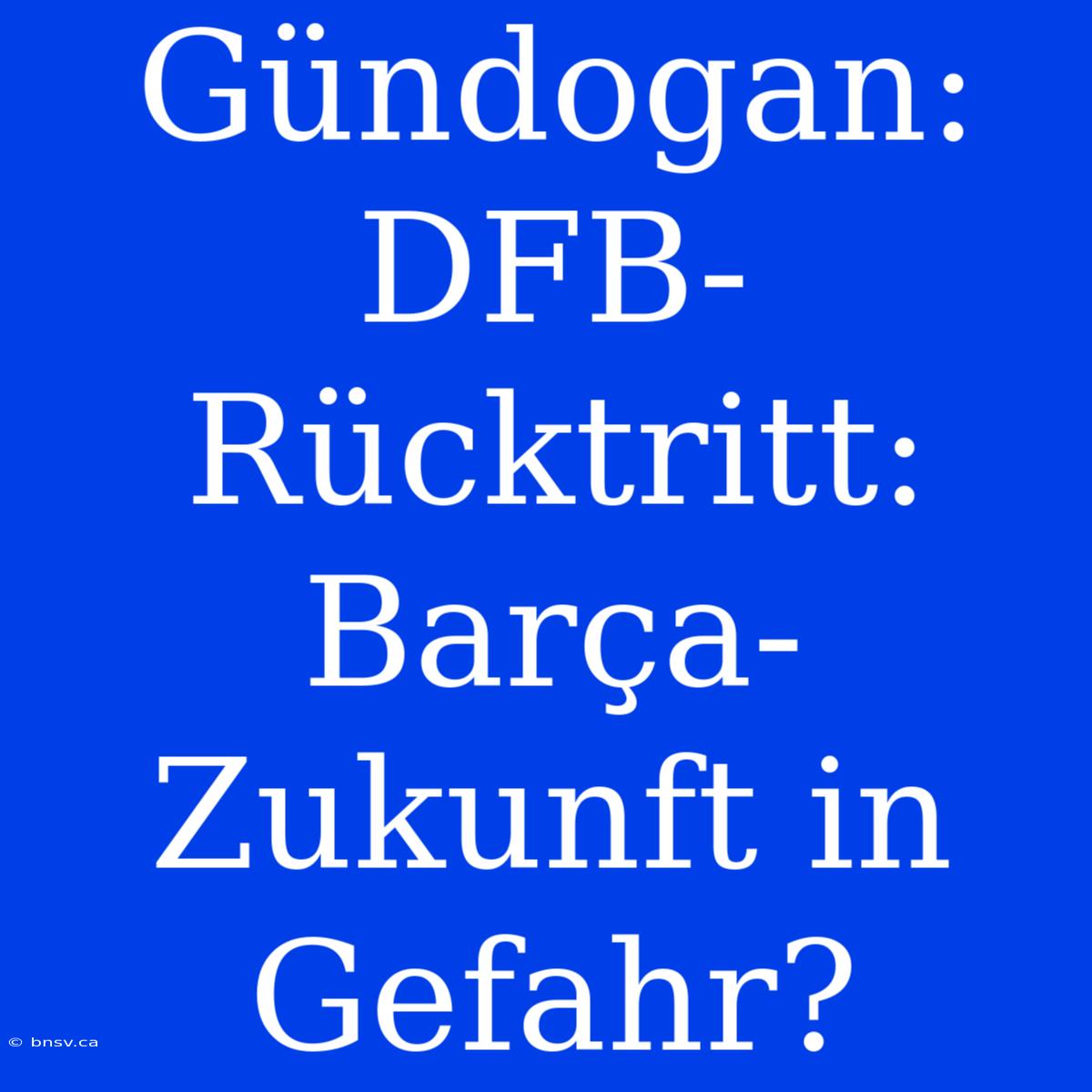 Gündogan:  DFB-Rücktritt:  Barça-Zukunft In Gefahr?