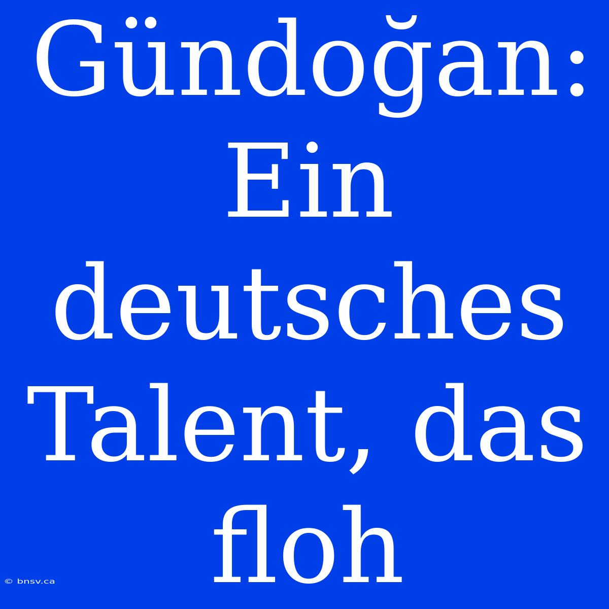 Gündoğan: Ein Deutsches Talent, Das Floh