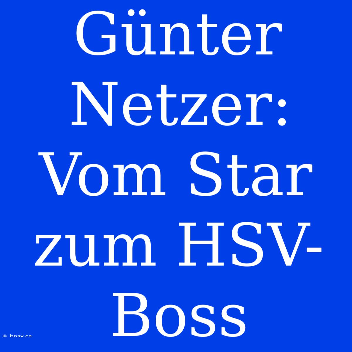 Günter Netzer: Vom Star Zum HSV-Boss