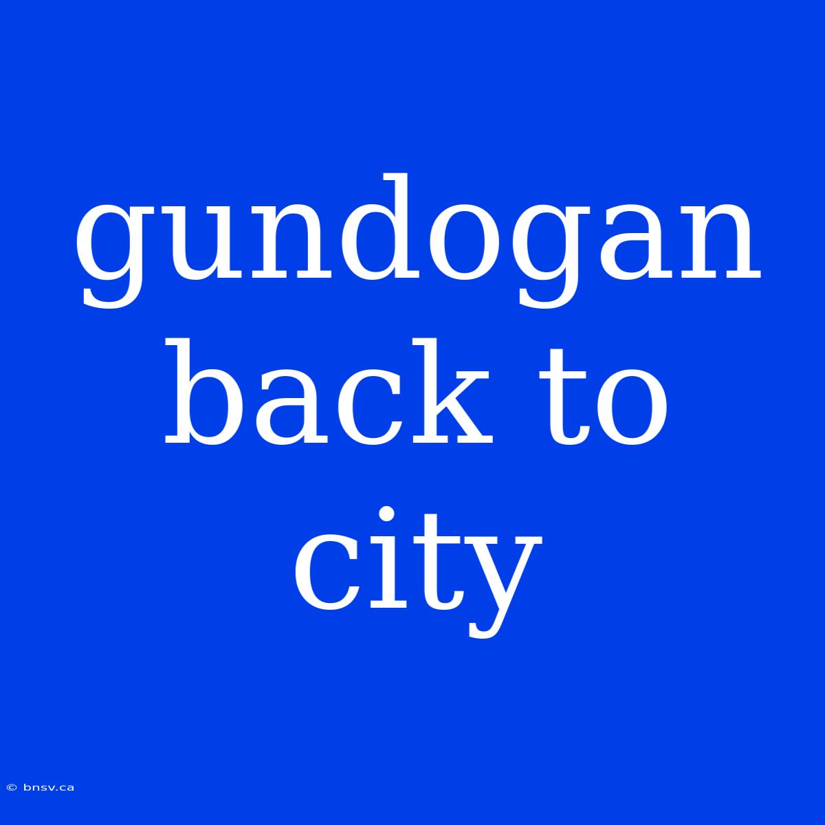 Gundogan Back To City