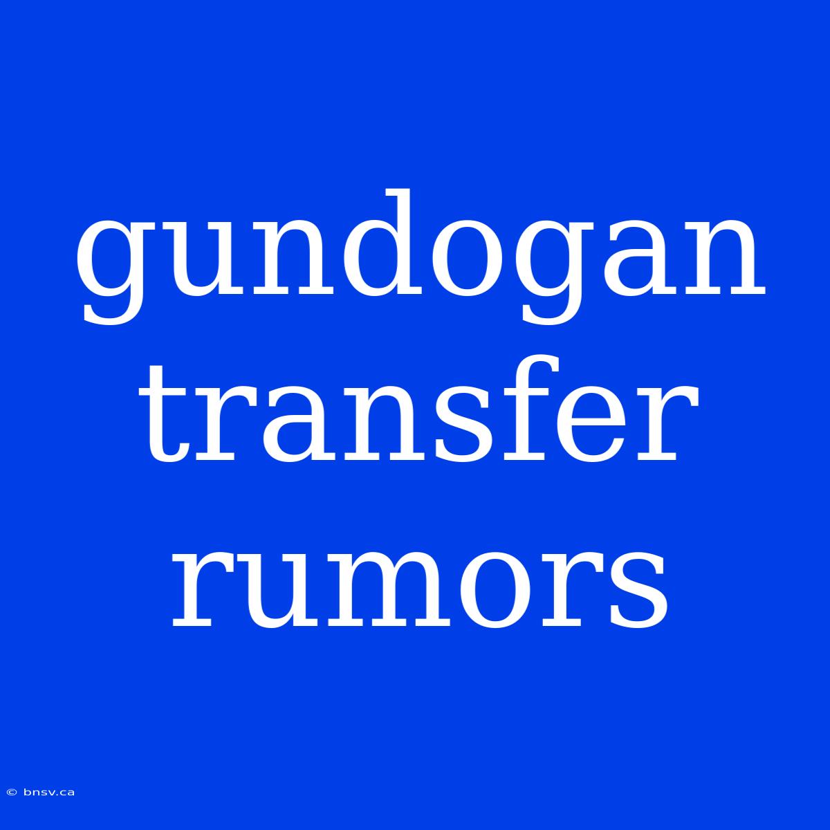 Gundogan Transfer Rumors