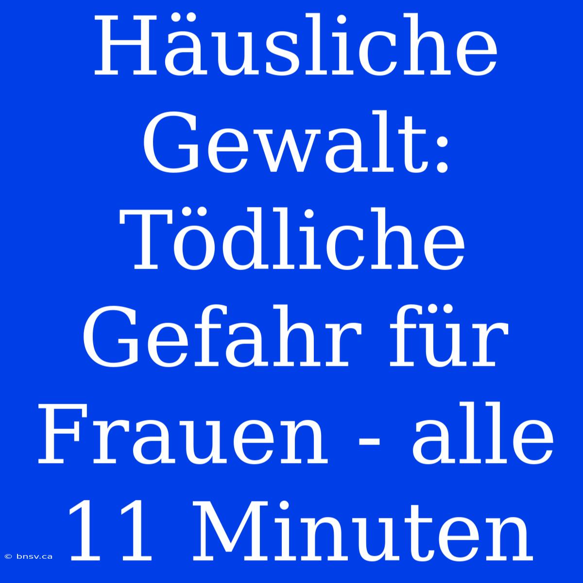 Häusliche Gewalt: Tödliche Gefahr Für Frauen - Alle 11 Minuten