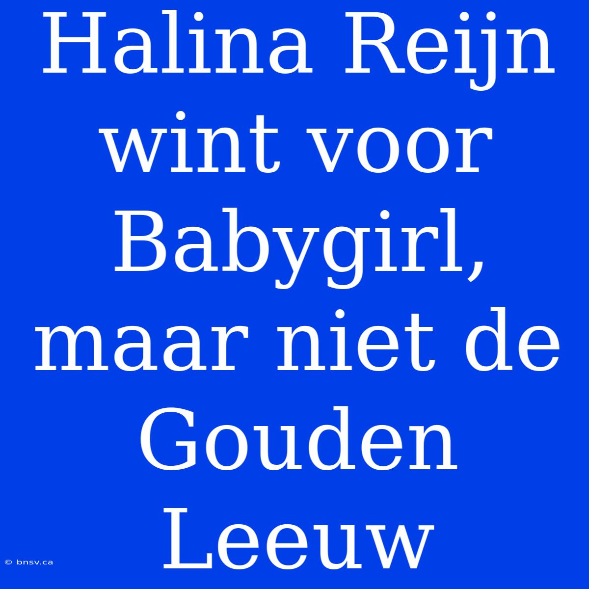 Halina Reijn Wint Voor Babygirl, Maar Niet De Gouden Leeuw