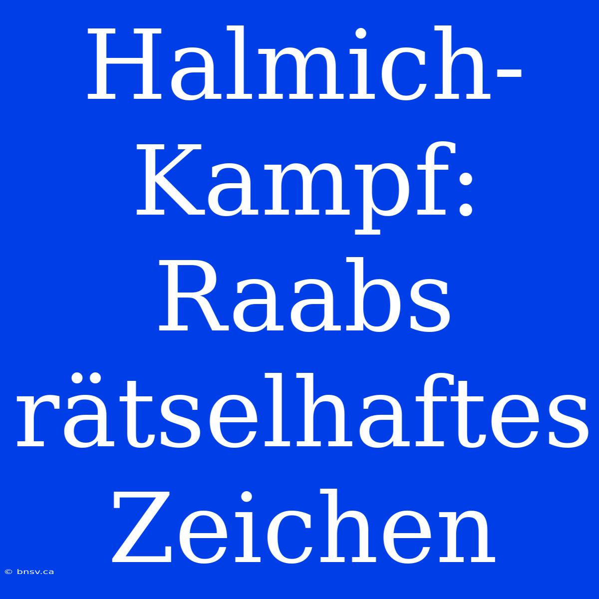 Halmich-Kampf: Raabs Rätselhaftes Zeichen